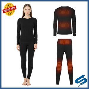Heated Thermal Underwear Set with Anti-Freeze Battery, 3 Heat Settings